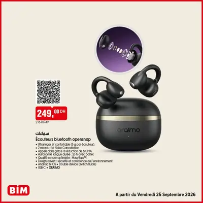Écouteurs bluetooth opensnap