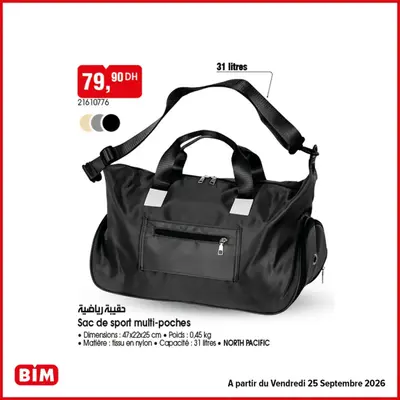 Sac de sport multi-poches 31 litres